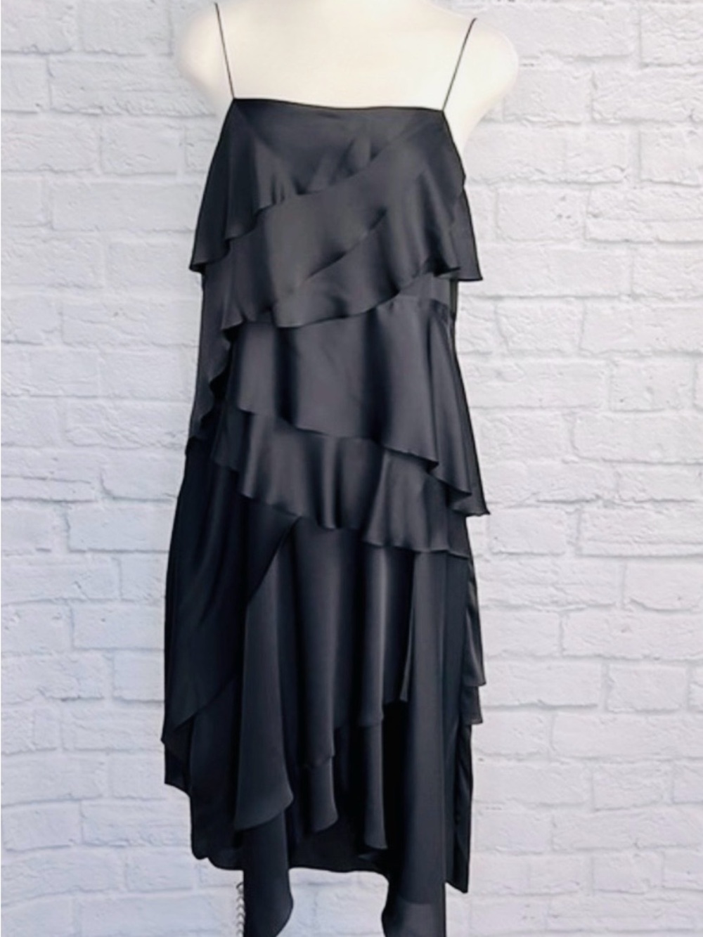 Jason Wu Grey Label Black Layered Ruffle Midi Dress – NWT